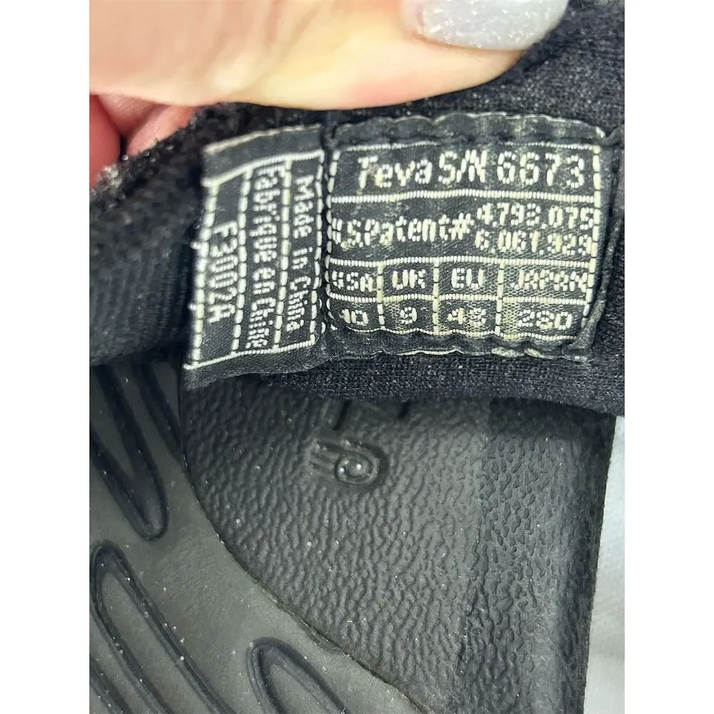 Teva Men's Black Adjustable Strap Sandals Size 10 Outdoor Casual Fair Condition